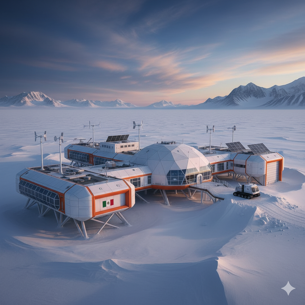 Concepto arquitectónico de la base antártica mexicana